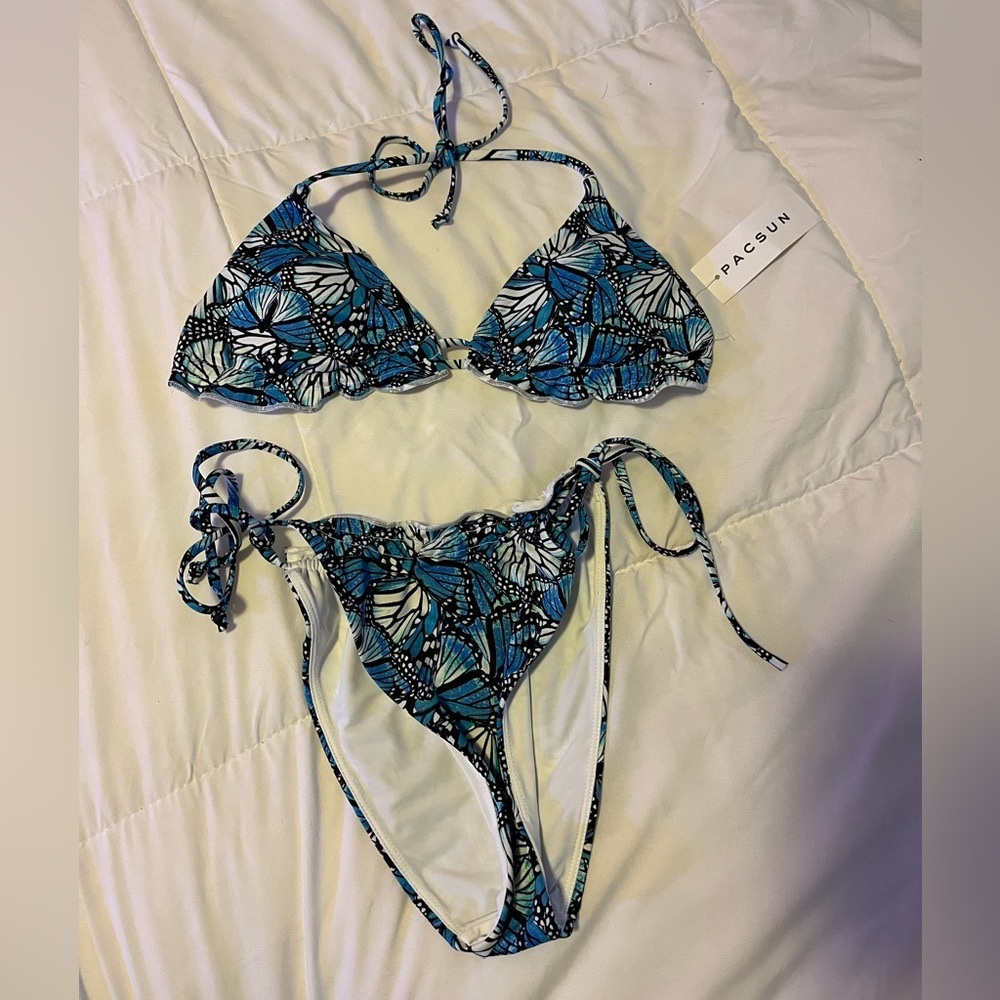 Pacsun Butterfly Bikini Top and Bottoms